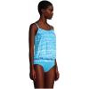 Lands’ End Women’s Blouson Tummy Hiding Tankini Top Swimsuit Adjustable Straps(Turquoise Tie Dye Wave R)