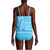 Lands’ End Women’s Blouson Tummy Hiding Tankini Top Swimsuit Adjustable Straps(Turquoise Tie Dye Wave R)