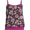 Lands’ End Women’s Blouson Tummy Hiding Tankini Top Swimsuit Adjustable Straps(Violet)