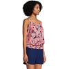 Lands’ End Women’s Blouson Tummy Hiding Tankini Top Swimsuit Adjustable Straps(Wood Lily/Navy Palm Foliage)