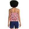 Lands’ End Women’s Blouson Tummy Hiding Tankini Top Swimsuit Adjustable Straps(Wood Lily/Navy Palm Foliage)