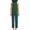 Lands’ End Women’s Brushed Cozy Waffle Jersey 3 Piece Pajama Set – Tank Top Pant and Robe(Light Emerald Blackwatch)