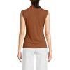 Lands’ End Women’s Cap Sleeve Drapey Rib Fitted Funnel Neck Tank(Rich Ginger Brown)