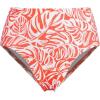 Lands’ End Women’s Cheeky High Waisted Bikini Bottoms(Orange Mini Tropic Leaves)