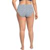 Lands’ End Women’s Cheeky High Waisted Bikini Bottoms(White/Navy Ditsy Lilies)