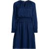 Lands’ End Women’s Chiffon Clip Dot Dress(Deep Sea Navy)