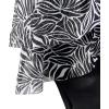 Lands’ End Women’s Chlorine Resistant Mesh Bandeau High Leg Fauxkini One Piece Swimsuit(Black/White Abstract Floral)