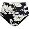 Lands’ End Women’s Chlorine Resistant Pinchless High Waisted Bikini Bottoms(Black/Egret Lilies)
