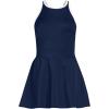 Lands’ End Women’s Chlorine Resistant Tugless High Neck Swim Dress One Piece Swimsuit(Deep Sea Navy/White)