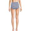 Lands’ End Women’s Chlorine Resistant Tummy Control Tugless High Waisted Bikini Swim Bottoms(Deep Sea Navy/White Gingham)