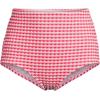 Lands’ End Women’s Chlorine Resistant Tummy Control Tugless High Waisted Bikini Swim Bottoms(Rouge Pink/White Gingham)