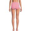 Lands’ End Women’s Chlorine Resistant Tummy Control Tugless High Waisted Bikini Swim Bottoms(Rouge Pink/White Gingham)