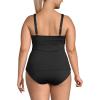 Lands’ End Women’s Chlorine Resistant Wrap Tankini Swimsuit Top(Black)