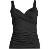 Lands’ End Women’s Chlorine Resistant Wrap Tankini Swimsuit Top(Black)