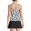 Lands’ End Women’s Chlorine Resistant Wrap Tankini Swimsuit Top(Black Havana Floral)