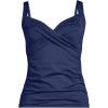 Lands’ End Women’s Chlorine Resistant Wrap Tankini Swimsuit Top(Deep Sea Navy)