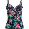 Lands’ End Women’s Chlorine Resistant Wrap Tankini Swimsuit Top(Deep Sea Navy Rosella Floral)