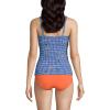 Lands’ End Women’s Chlorine Resistant Wrap Tankini Swimsuit Top(Electric Blue Botanical Check)