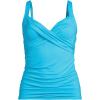 Lands’ End Women’s Chlorine Resistant Wrap Tankini Swimsuit Top(Turquoise)