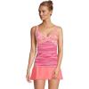 Lands’ End Women’s Chlorine Resistant Wrap Tankini Swimsuit Top(Wood Lily/Strawberry Stripe)