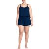 Lands’ End Women’s Cooling 3 Piece Pajama Set – Long Sleeve Top Cami and Shorts(Deep Sea Navy)