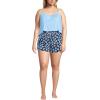 Lands’ End Women’s Cooling 3 Piece Pajama Set – Long Sleeve Top Cami and Shorts(Deep Sea Navy Blooms)