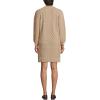 Lands’ End Women’s Cotton Blend Cable Crew Neck Sweater Dress(French Pecan Heather)