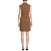 Lands’ End Women’s Cotton Blend Short Sleeve Mock Neck Sweater Dress(Warm Tawny Brown)
