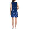 Lands’ End Women’s Cotton Jersey Notch Neck Dress with Soutache(Deep Sea Navy Abstract Floral)