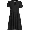 Lands’ End Women’s Cotton Jersey Tiered Mini Dress(Black)