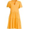 Lands’ End Women’s Cotton Jersey Tiered Mini Dress(Sweet Mango)