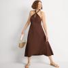 Lands’ End Women’s Cotton Modal Halter Midi Dress(Tree Bark)