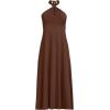 Lands’ End Women’s Cotton Modal Halter Midi Dress(Tree Bark)