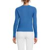 Lands’ End Women’s Cotton Pointelle Satin Trim Cardigan Sweater(Muted Cobalt Blue)