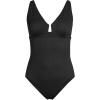 Lands’ End Women’s Crepe Rectangular Wire One Piece(Black)