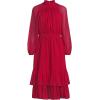 Lands’ End Women’s Crinkle Chiffon Ruffle Dress(Rich Red)