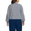 Lands’ End Women’s Cropped Flannel Shirt(Deep Sea/Ivory Mini Check)