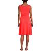 Lands’ End Women’s Cupro Fit and Flare Sleeveless Dress(Bright Poppy)