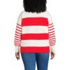 Lands’ End Women’s Drifter Jersey Crewneck Sweater(Coral Red/Ivory Stripes)