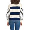 Lands’ End Women’s Drifter Jersey Crewneck Sweater(Navy/Fresh Ivory Wide Stripe)