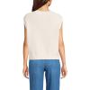 Lands’ End Women’s Drifter Modern Cable V Neck Vest Sweater(Fresh Ivory)