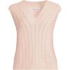 Lands’ End Women’s Drifter Modern Cable V Neck Vest Sweater(Pink Opal)