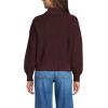 Lands’ End Women’s Drifter Shaker Wedge Quarter Zip Sweater(Aged Wine Heather)