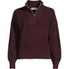 Lands’ End Women’s Drifter Shaker Wedge Quarter Zip Sweater(Aged Wine Heather)
