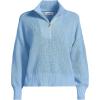 Lands’ End Women’s Drifter Shaker Wedge Quarter Zip Sweater(Light True Blue Heather)