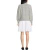 Lands’ End Women’s Fuzzy Lantern Sleeve Mock Neck Mini Twofer Dress(Gray Marble Heather)