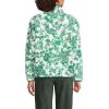 Lands’ End Women’s Half Zip Cozy Sherpa Fleece Pullover(Emerald Floral)
