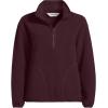 Lands’ End Women’s Half Zip Cozy Sherpa Fleece Pullover(Lush Burgundy)