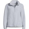 Lands’ End Women’s Half Zip Cozy Sherpa Fleece Pullover(Pale Gray)