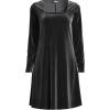 Lands’ End Women’s Knit Velvet Square Neck Dress(Black)